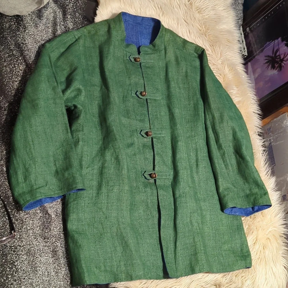 Reversible Hmong embroidery jacket Blazer coat - Picture 11 of 15